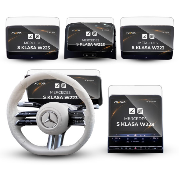 Zestaw 5x folii na wyświetlacze Mercedes Maybach S-klasa X223 2020-2026